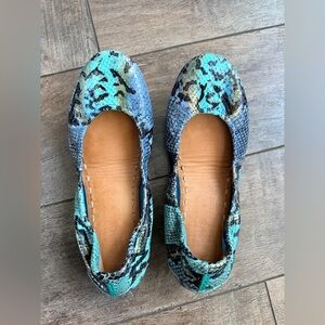 Tieks Azure Snake Ballet Flat Blue Size 9